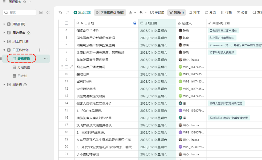 日计划怎么填?自动关联 + 双向打通,效率翻倍!