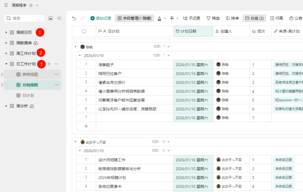 日计划怎么填?自动关联 + 双向打通,效率翻倍!