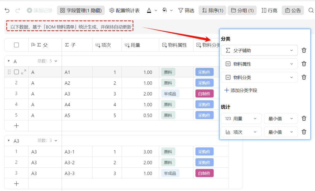 第2天:用多维表格“手搓”一个简易ERP(父子型BOM篇)