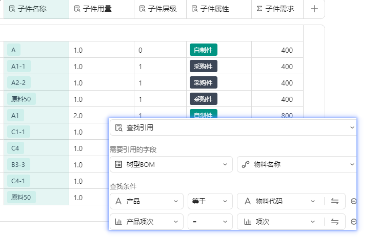 第12天:用多维表格“手搓”一个简易ERP(MRP全阶运算篇)
