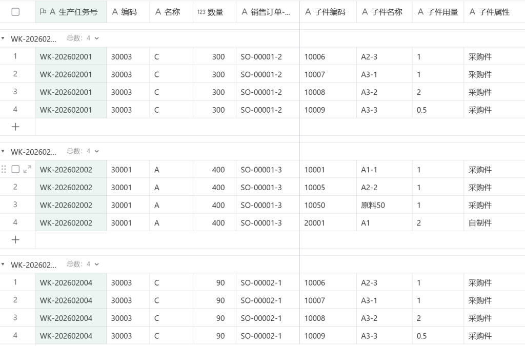 第30天:用多维表格“手搓”一个简易ERP(用料明细自动生成篇)