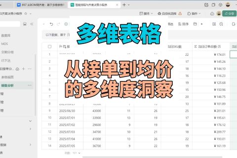多维表格：从接单到均价的多维度洞察