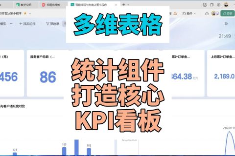 多维表格：用统计数字组件打造核心KPI看板
