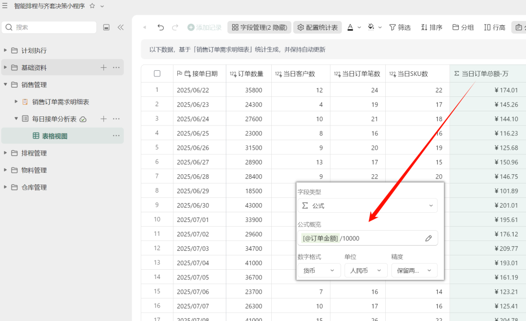 多维表格:从接单到均价的多维度洞察