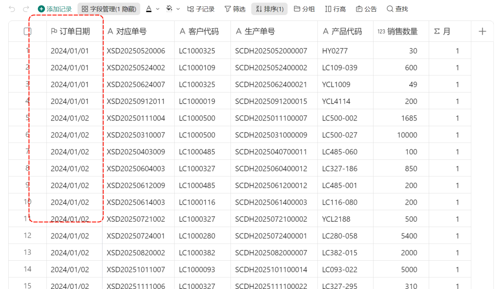 多维表格实战 :PMC排产中的“动态区间分析”!