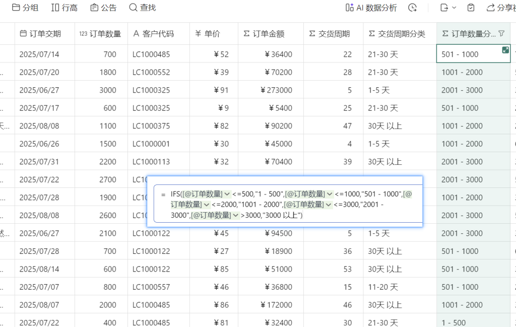 多维表格:PMC如何构建订单复杂度评估模型
