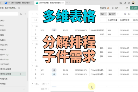 多维表格：自动进行排程分解子件需求
