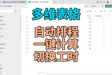 多维表格：自动排程一键计算切换工时
