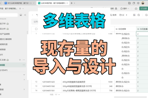 多维表格：现存量明细表的设计与导入