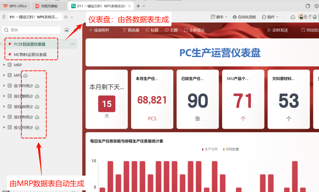一键追欠料!WPS表格实战MRP欠料计算-15