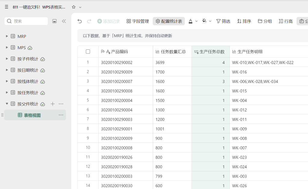 一键追欠料!WPS表格实战MRP欠料计算-12