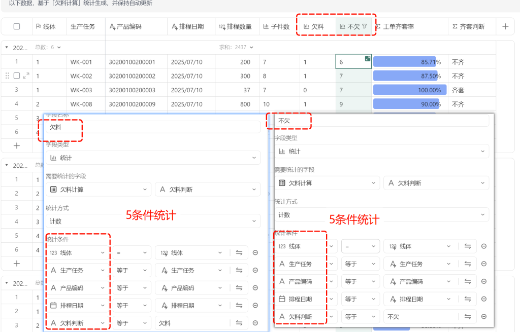 一键追欠料!WPS表格实战MRP欠料计算-9
