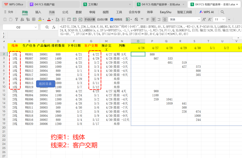 FCS有限产能(Finite Capacity Scheduling)