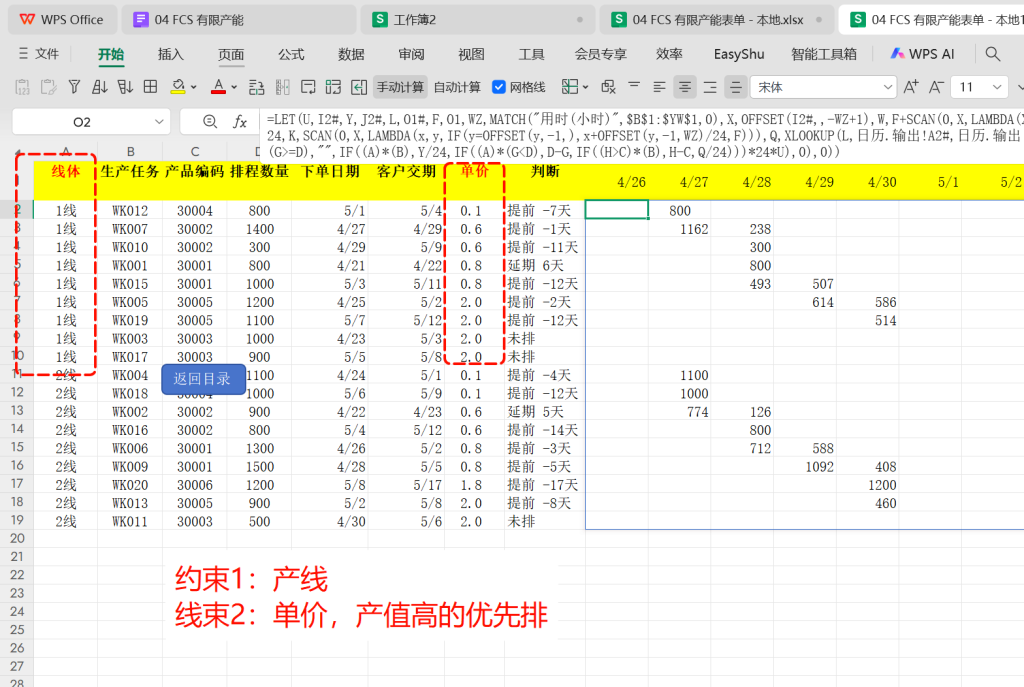 FCS有限产能(Finite Capacity Scheduling)