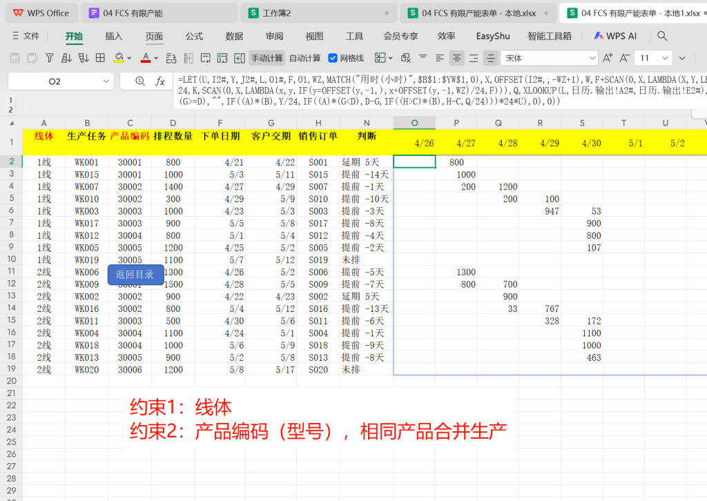 FCS有限产能(Finite Capacity Scheduling)