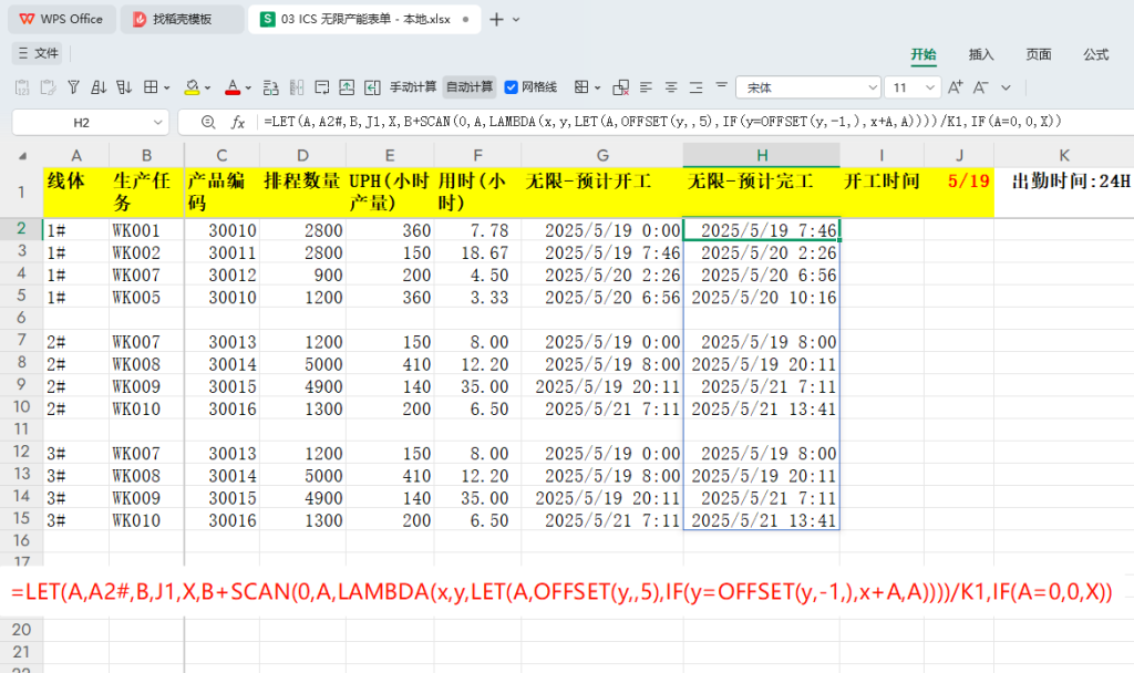 ICS 无限产能(Infinite Capacity Scheduling)