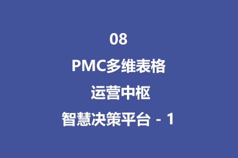 PMC多维表格08： 运营中枢智慧决策平台 - 1