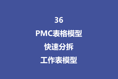 PMC表格模型36：快速分拆工作表模型