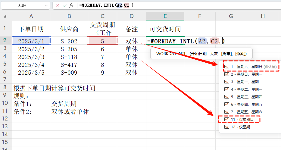 PMC表格模型33:供应商可交货日期模型