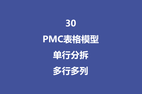 PMC表格模型30：单行分拆多行多列模型