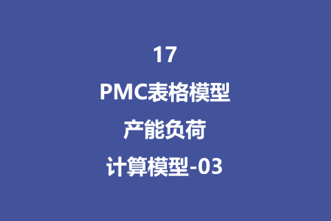 PMC表格模型17：产能负荷计算模型-03