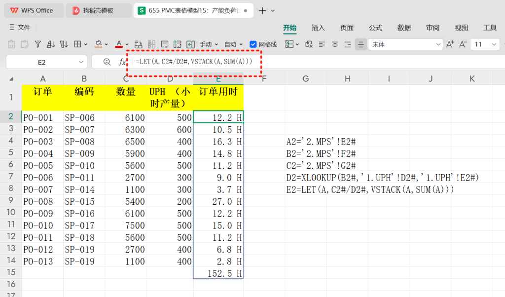 PMC表格模型15:产能负荷计算模型-01