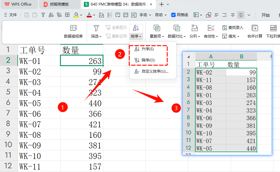PMC表格模型 04 :数据排序