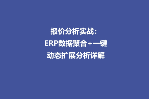 报价分析实战：ERP数据聚合+一键动态扩展分析详解