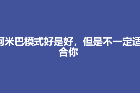 阿米巴模式好是好，但是不一定适合你