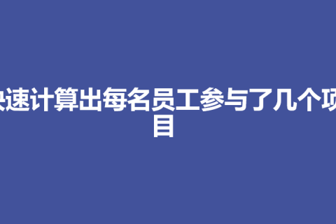 快速计算出每名员工参与了几个项目