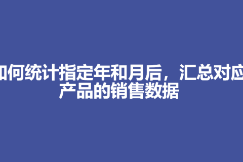 如何统计指定年和月后，汇总对应产品的销售数据