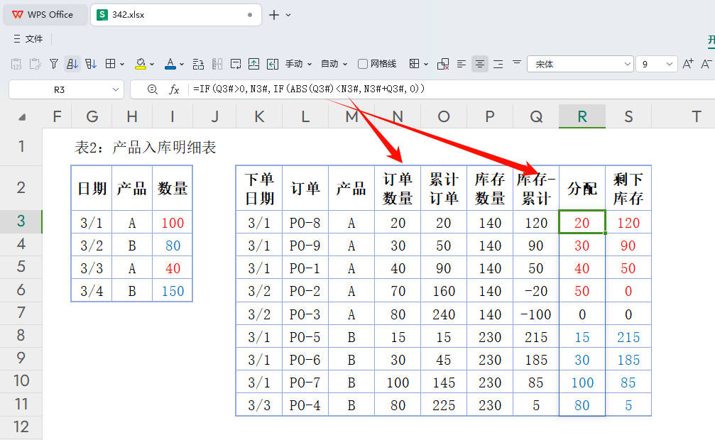 PMC精益库存管理与订单分配自动化设计WPS一站式报表模板