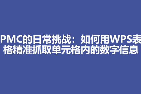 PMC的日常挑战：如何用WPS表格精准抓取单元格内的数字信息