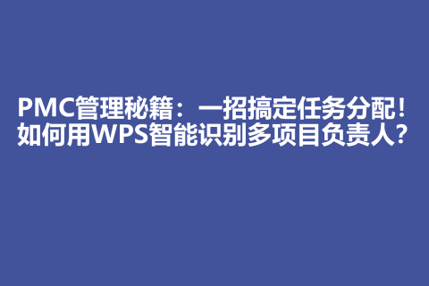 PMC管理秘籍：一招搞定任务分配！如何用WPS智能识别多项目负责人？