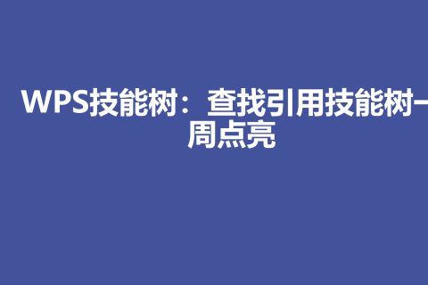 【28周总结】WPS技能树：查找引用技能树一周点亮