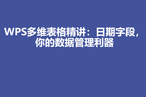 WPS多维表格精讲：日期字段，你的数据管理利器