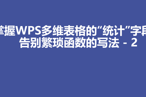 掌握WPS多维表格的“统计”字段，告别繁琐函数的写法 - 2