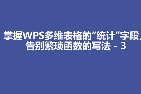 掌握WPS多维表格的“统计”字段，告别繁琐函数的写法 - 3