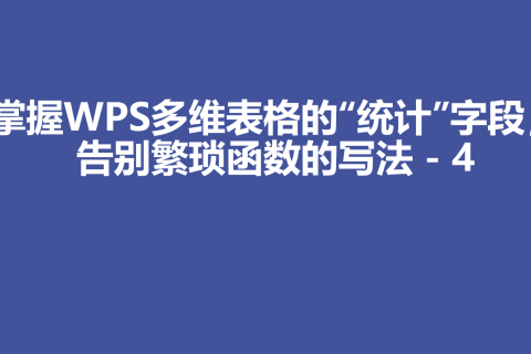 掌握WPS多维表格的“统计”字段，告别繁琐函数的写法 - 4