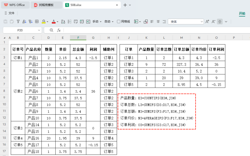 工厂订单统计新方法：WPS 新函数PIVOTBY助你轻松搞定