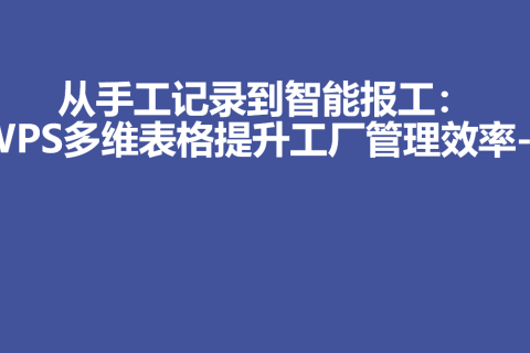 从手工记录到智能报工：WPS多维表格提升工厂管理效率-5