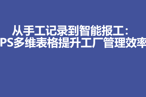 从手工记录到智能报工：WPS多维表格提升工厂管理效率-6