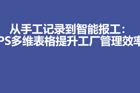 从手工记录到智能报工：WPS多维表格提升工厂管理效率-7