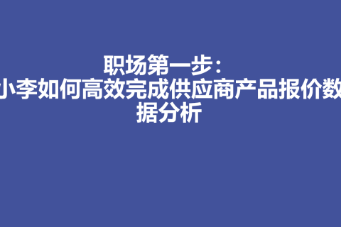 职场第一步：小李如何高效完成供应商产品报价数据分析