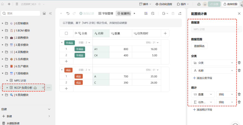 🚀 第39天:用多维表格“手搓”一个简易ERP(排程模块·RCCP粗能力评估篇)