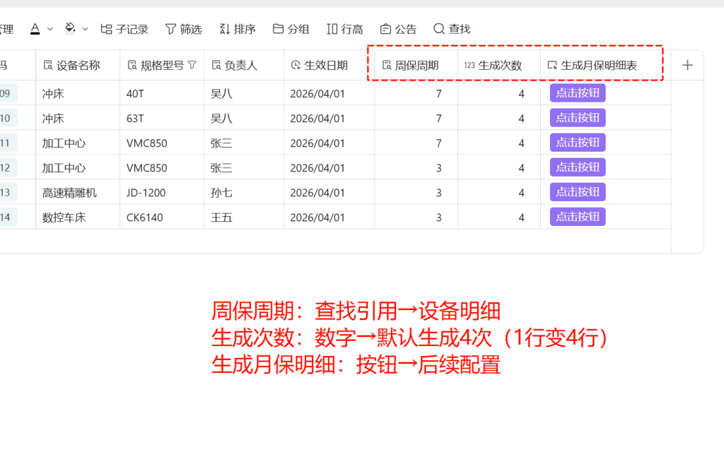 🚀 第71天:让时间会说话-多维表格打造“智能周保计划生成器”
