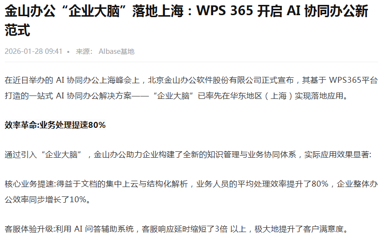 在线协同办公文档推荐:WPS 365智能文档使用指南